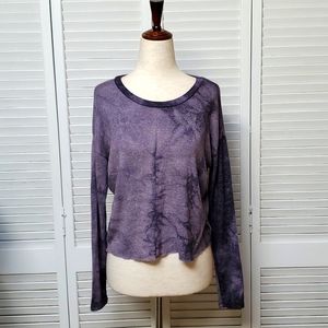 AEO Soft & Sexy Size XS Plush Tye Dye, Raw Hem Top